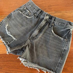 PISTOLA Light Wash Black Denim Short